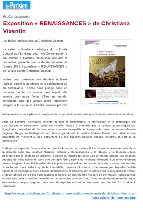 Exposition "Renaissances"  Le Parisien